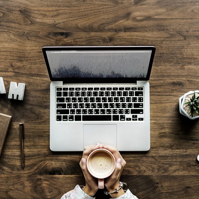 laptop on desktop